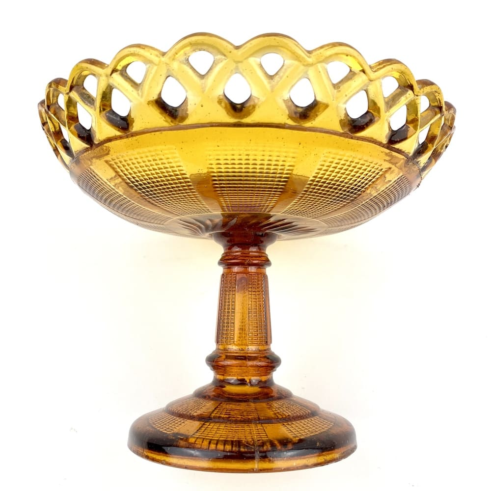 Coupe à pied verre ambré vintage et durable | Boutique BrocUp