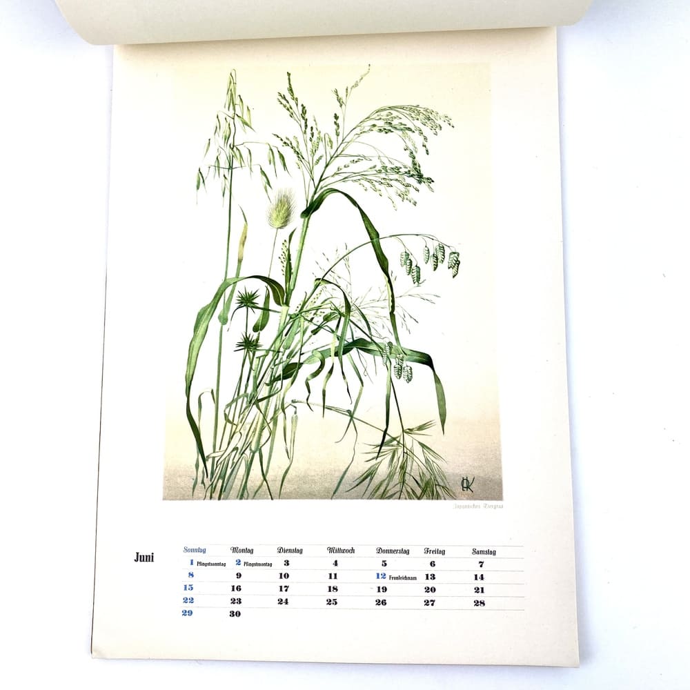 Calendrier floral allemand Blümenkalender 1952 vintage et durable | Boutique BrocUp