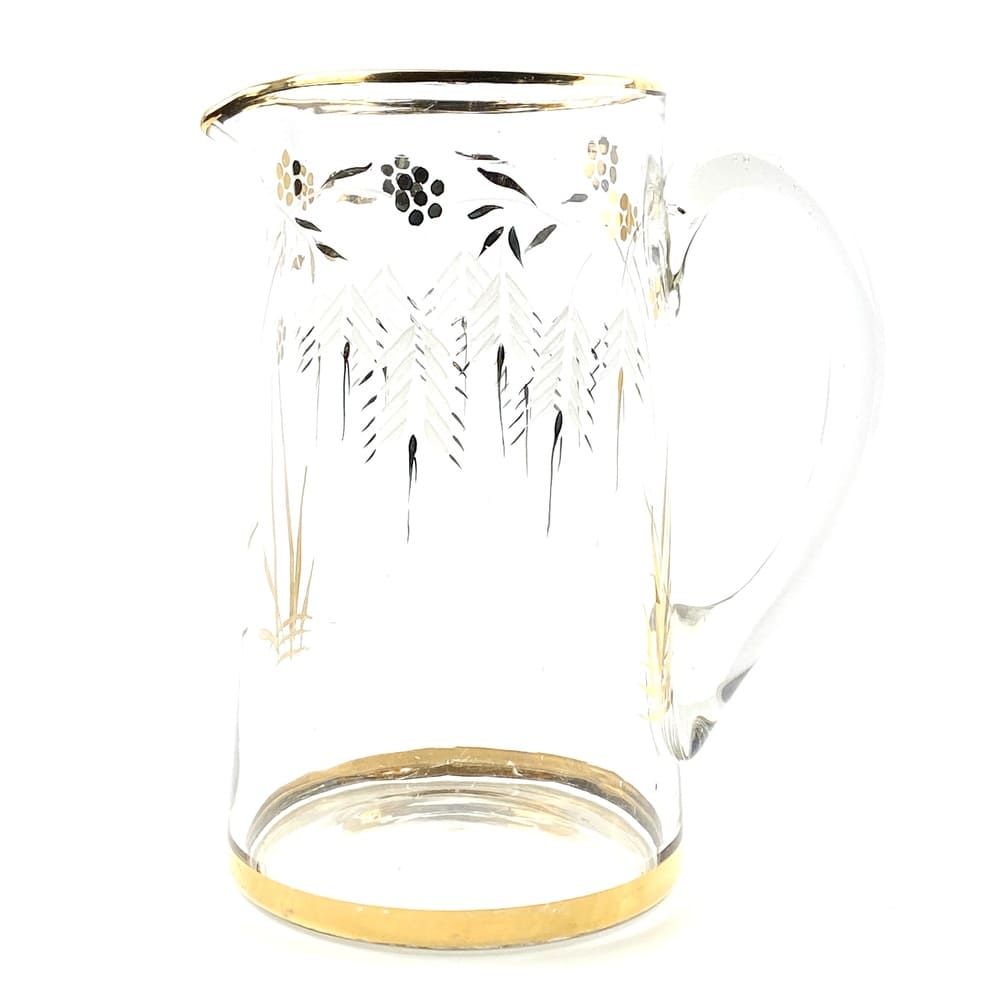 Grand pichet verre décoré vintage et durable | Boutique Broc'Up
