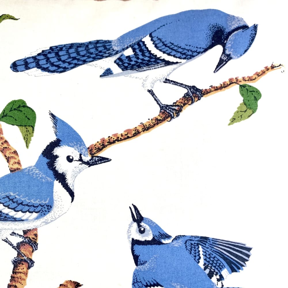 Coussin décor biface oiseaux vintage et durable | Boutique BrocUp