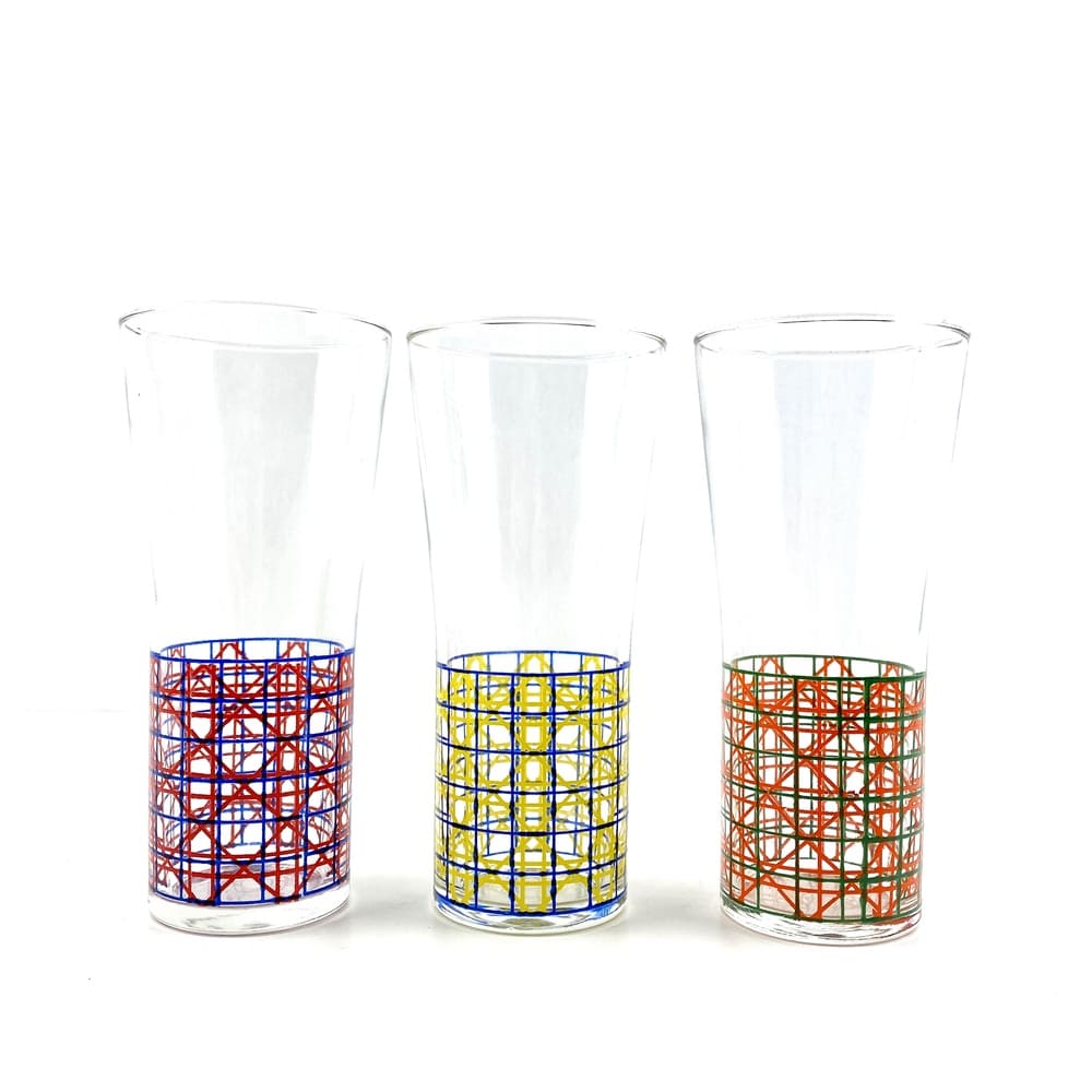 Verres assortis motif cannage vintage et durables | Boutique Broc'Up