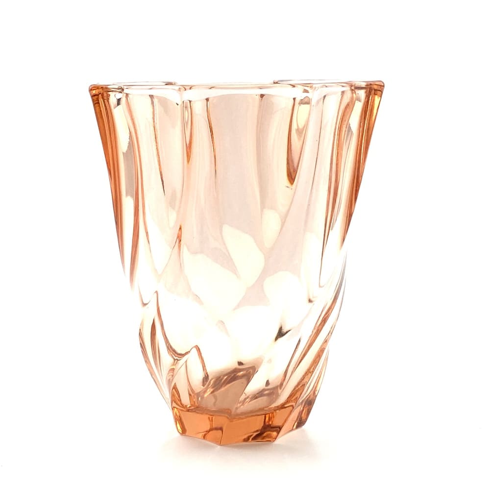 Vase verre rose Art Déco
