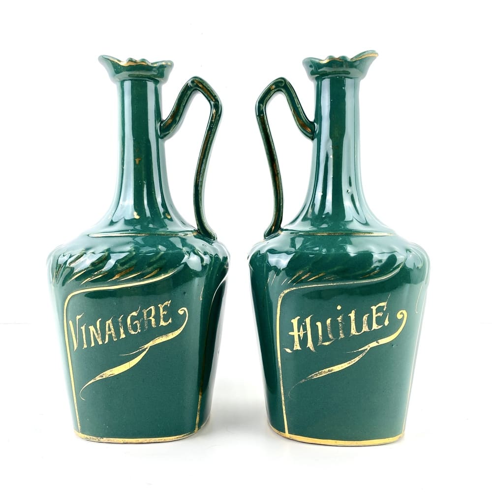 Flacons huile et vinaigre céramique vintage et durables | Boutique Broc'Up