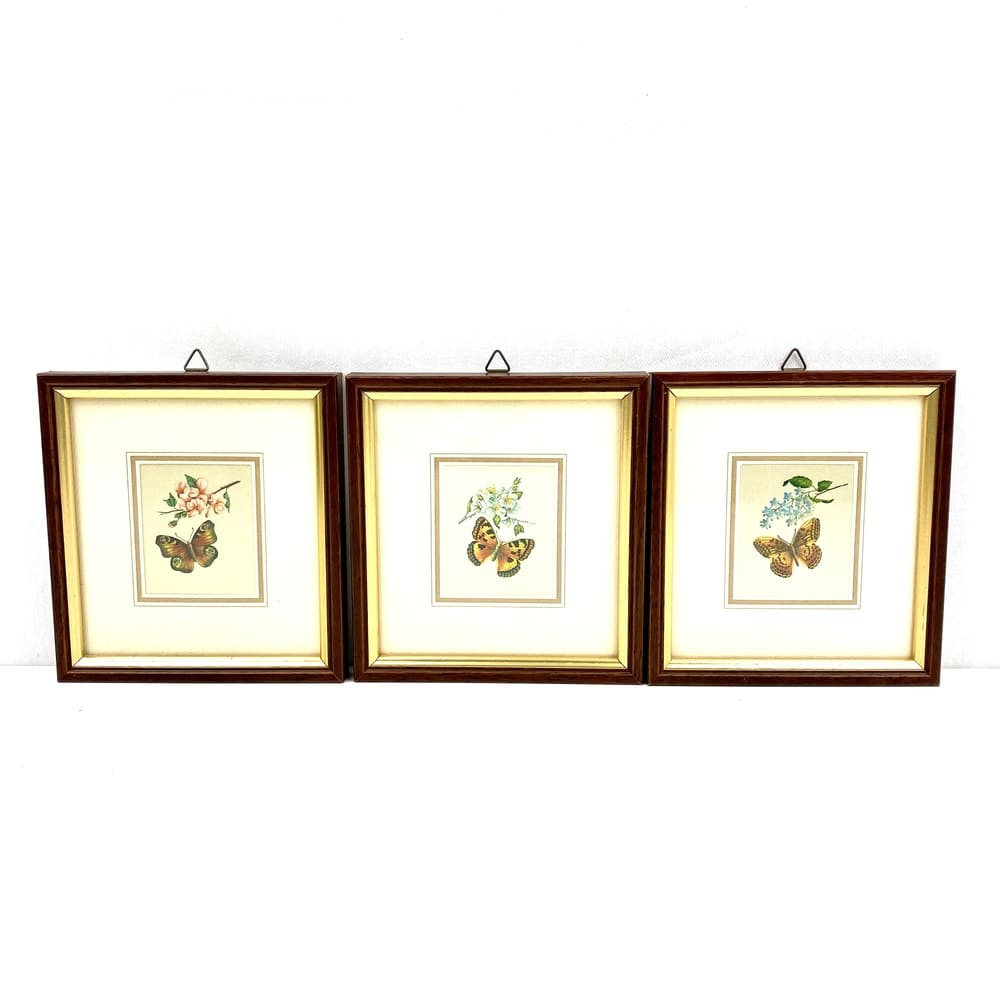 Petits tableaux papillons sur soie vintage et durables | Boutique Broc'Up