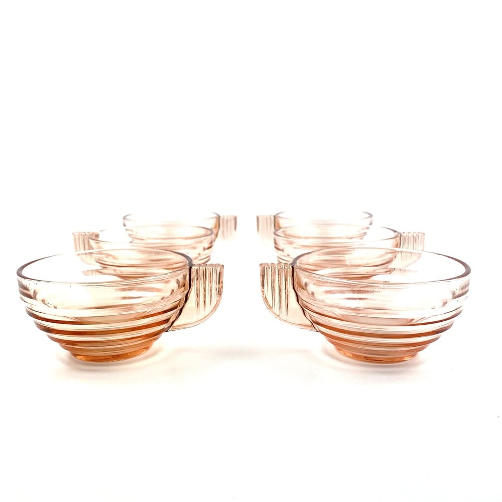 Tasses verre rose Art Déco vintage et durables | Boutique Broc'Up