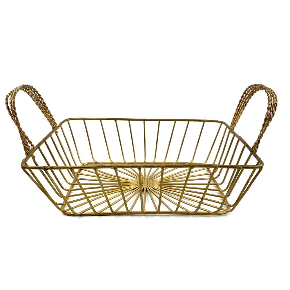 Panier métal doré vintage et durable | Boutique Broc'Up