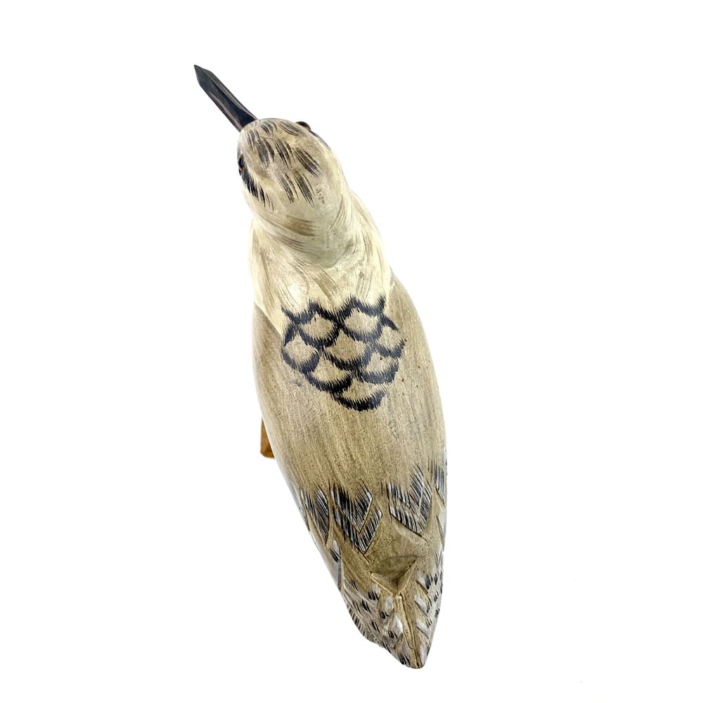 Oiseau échassier bois sculpté vintage et durable | Boutique BrocUp