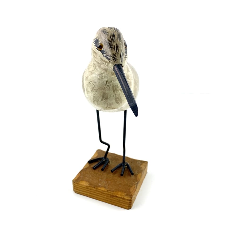 Oiseau échassier bois sculpté vintage et durable | Boutique BrocUp