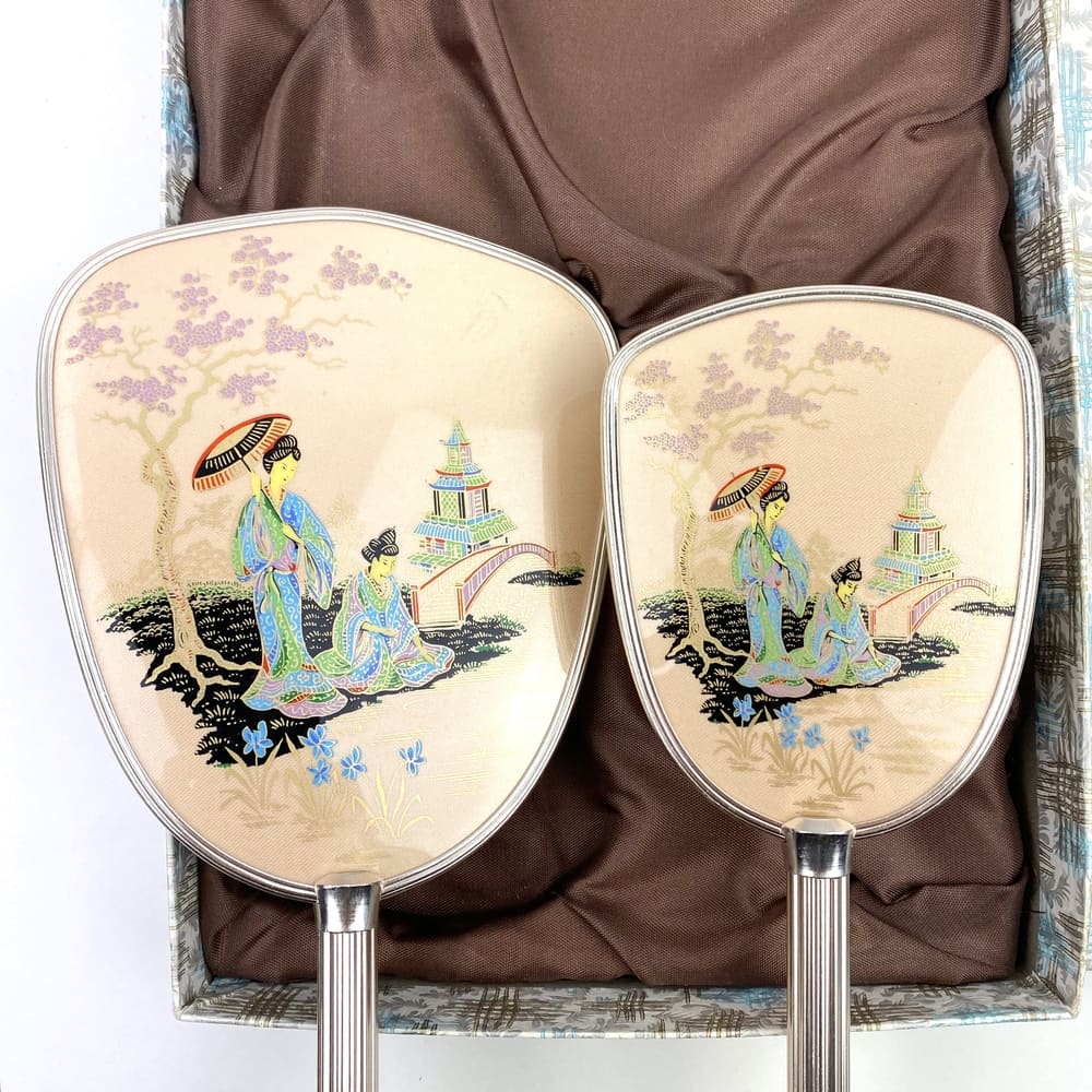 Parure brosse et miroir japonisants vintage et durable | Boutique Broc'Up