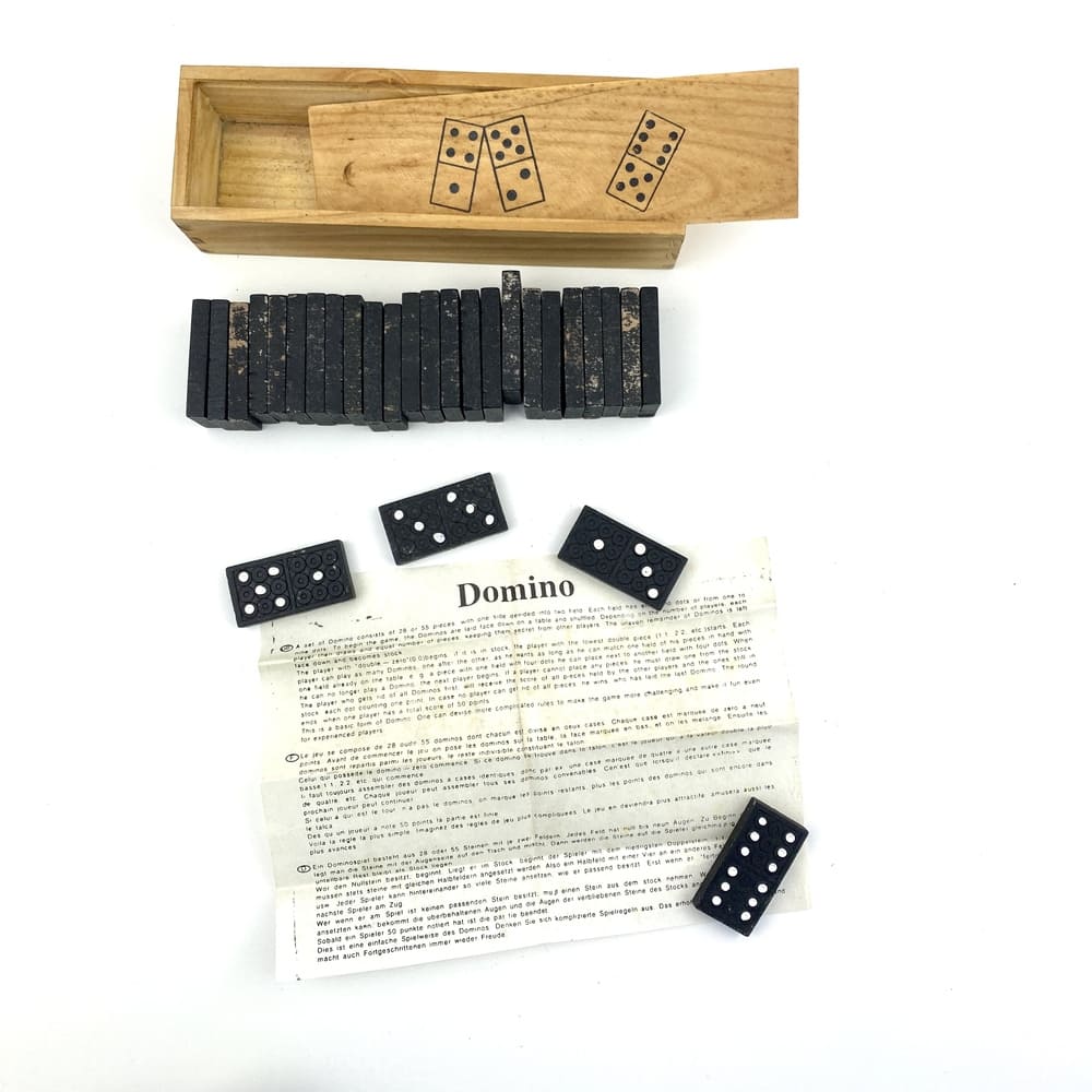 Jeu de dominos bois artisanal vintage et durable | Boutique Broc'Up