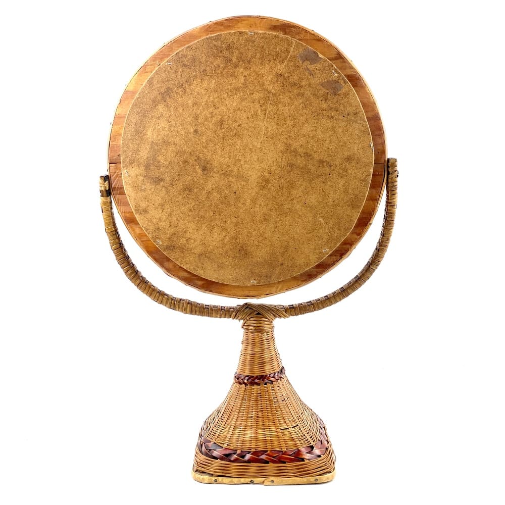 Miroir sur pied bambou et osier vintage et durable | Boutique BrocUp