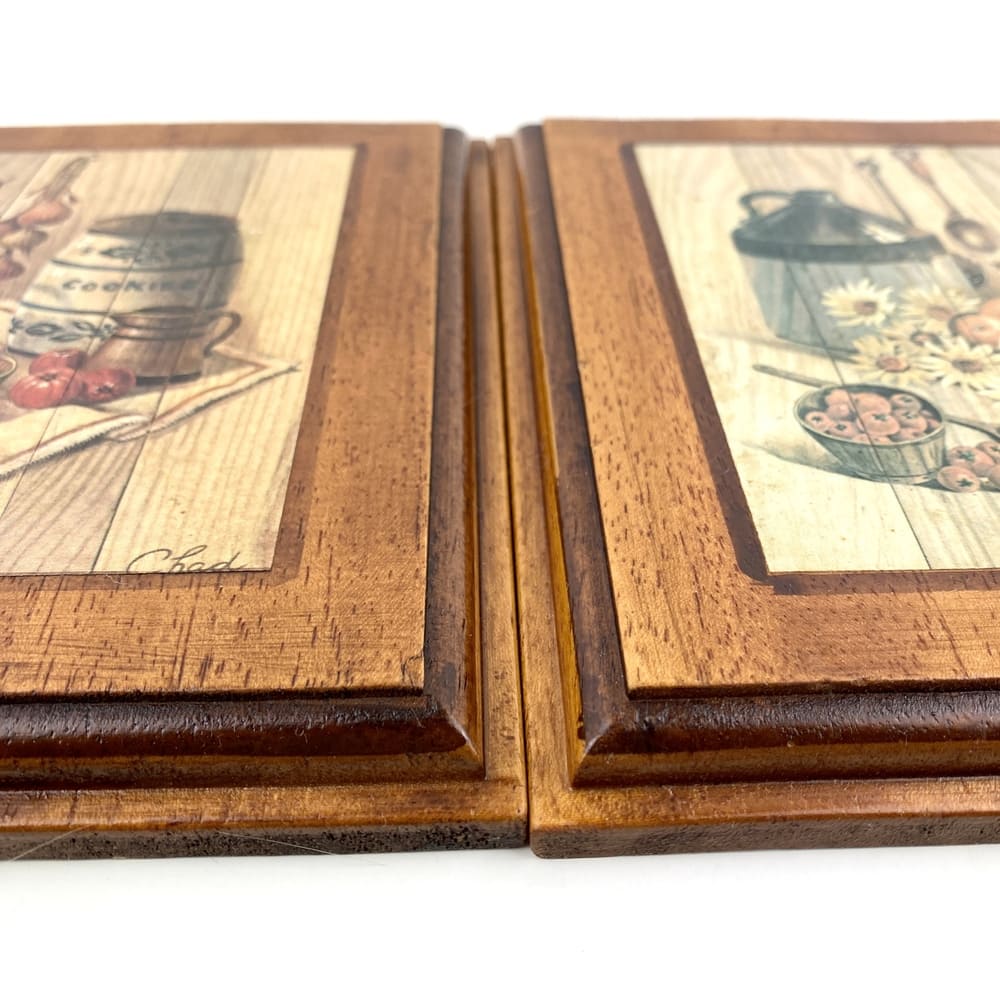 Duo de tableaux peints sur bois vintage et durable | Boutique BrocUp