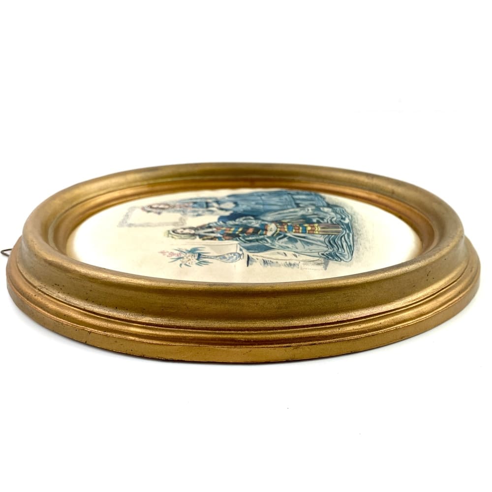 Cadre ovale sur soie Les Elégantes vintage et durable | Boutique BrocUp