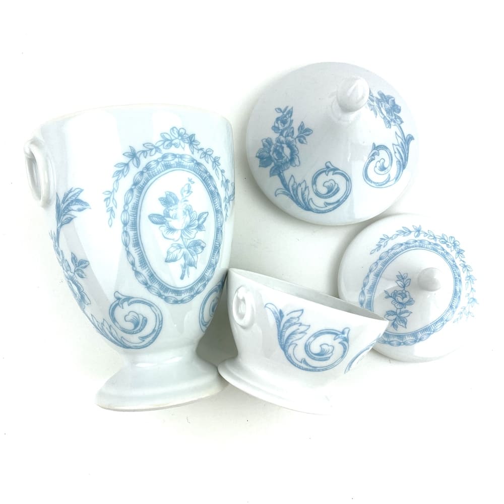 Duo pots de toilette porcelaine de Paris vintage et durable | Boutique BrocUp