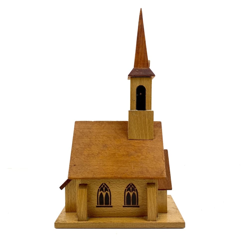 Tirelire église en bois vintage et durable | Boutique Broc'Up