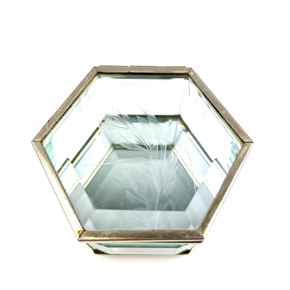 Boîte miroir hexagonale vintage et durable | Boutique BrocUp