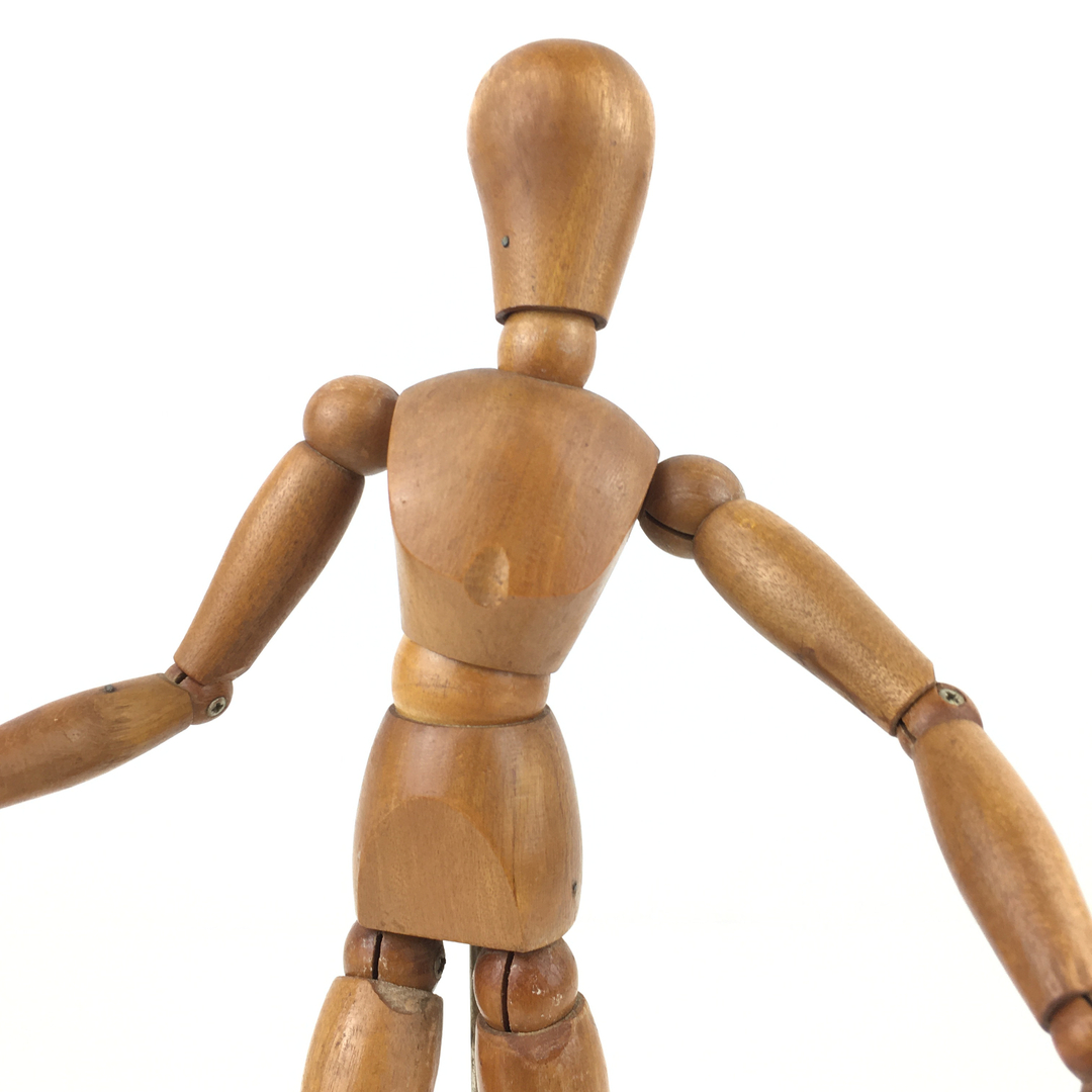 Mannequin articulé en bois vintage et durable Boutique Broc'Up
