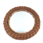 miroir rond rotin vintage