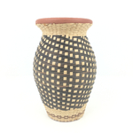 vase argile et fibres tressées vintage et durable boutique broc'up