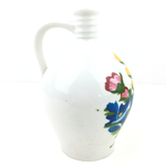 Cruche faïence blanche et fleurs vintage et durable boutique brocup