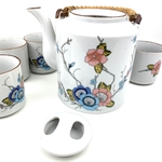 Service à thé porcelaine fleurs vintage et durable boutique brocup