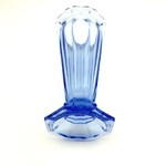 Vase verre bleu Art Déco vintage et durable | Boutique BrocUp