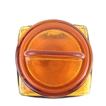 Pot carré verre ambré vintage et durable | Boutique BrocUp