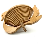 Corbeille bois pliable cygne vintage et durable | Boutique BrocUp