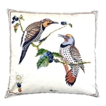 Coussin décor biface oiseaux vintage et durable | Boutique Broc'Up