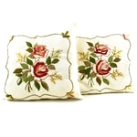 Housses de coussins brodées fleurs vintage et durables | Boutique Broc'Up