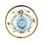 Vase verre bleuté décor Grand Siècle vintage et durable | Boutique BrocUp