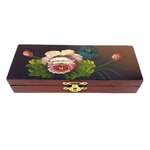 Boîte plumier bois et fleurs vintage et durable | Boutique Broc'Up