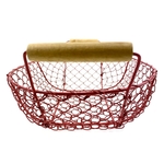 Panier de cueillette grillage rouge vintage et durable | Boutique BrocUp