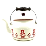 Ancienne bouilloire tôle émaillée décorée vintage et durable | Boutique Broc'Up
