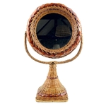 Miroir sur pied bambou et osier vintage et durable | Boutique Broc'Up