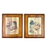 Duo de tableaux peints sur bois vintage et durable | Boutique Broc'Up