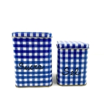 Boîtes à épices vichy bleu vintage et durable | Boutique Broc'Up