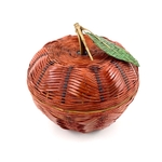 Boîte pomme bambou et tôle émaillée vintage et durable | Boutique BrocUp