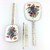 parure brosse miroir et peigne fleurs vintage et durable boutique broc'up