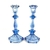 Paire de bougeoirs verre bleu vintage et durable | Boutique Broc'Up