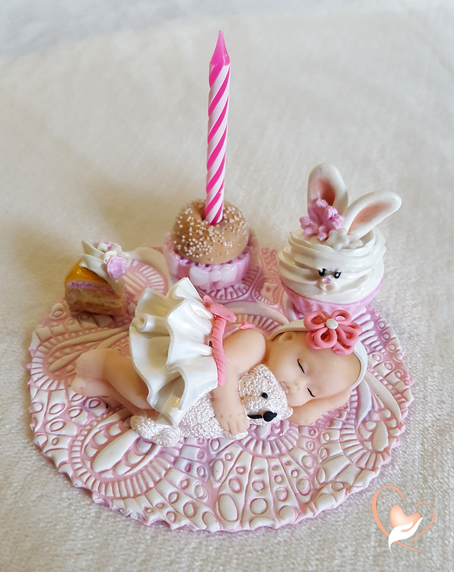 Porte Bougie Anniversaire Bebe Fille Et Son Ours Au Coeur Des Arts Enfants Au Coeur Des Arts