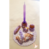 Porte bougie anniversaire bébé fille - au coeur des arts
