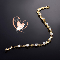 Bracelet plaqué or et zircon et anneaux creux - au coeur des arts