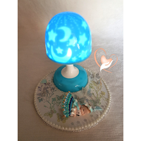 Veilleuse lampe lumineuse sur socle en bois bebe fille