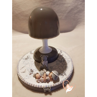 Veilleuse lampe lumineuse sur socle en bois bebe garçon - au coeur des arts