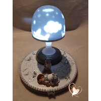 Veilleuse lampe lumineuse sur socle en bois bebe garçon - au coeur des arts