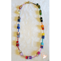 Collier perles polaris multicolore - plaqué or