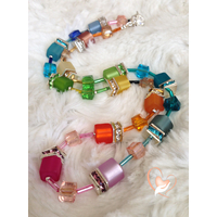 Collier perles polaris multicolores - argent