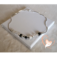Collier élégance tube argenté - au coeur des arts