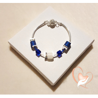 Bracelet élégance bleu argent- au coeur des arts